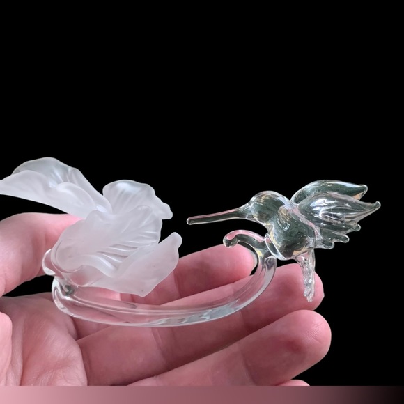 Glass Art Hummingbird and Flower - Picture 9 of 9